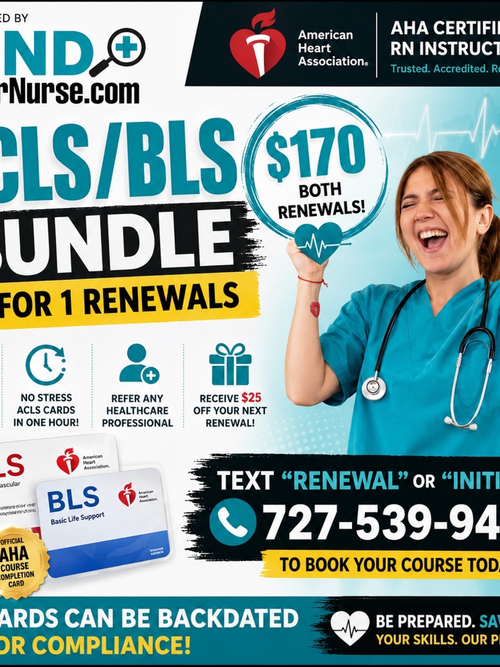 HealthcareACLS/BLS   Renewal OR initial  Course